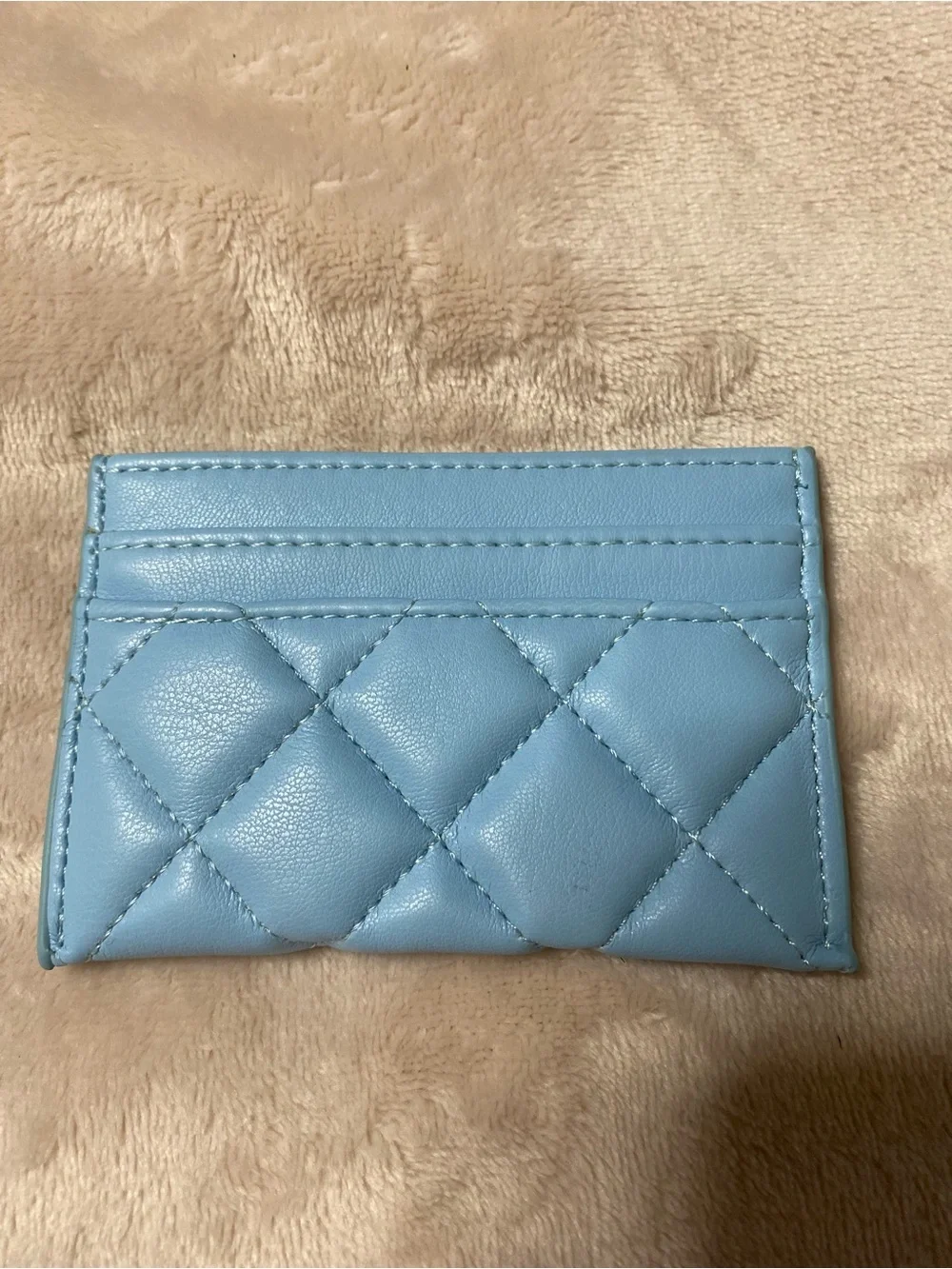 ChaneI Cardholder Light Blue with Gold-Tone Hardware NEW !!